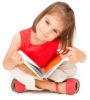 child with book